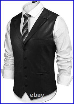 Men Lambskin Real Leather Waistcoat Western Soft Vest Coat Jacket -kk15