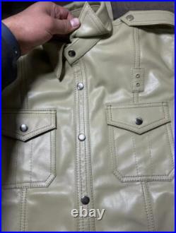 Men Native American Western Cowboy Leather Jacket Suede Leather Fringe & Beaded
