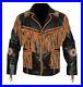 Men-New-Old-Western-Cowboy-Black-Leather-Cognac-Fringe-Beaded-Jacket-WBJ601-01-vdsz