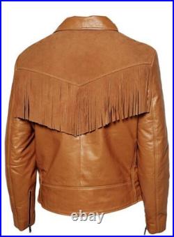 Men designer fringe Lambskin leather jacket western cowboy leather Coat Men designer fringe Lambskin leather jacket western cowboy leather Coat