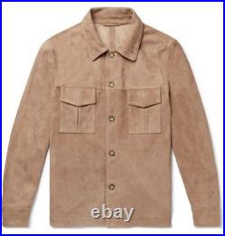 Men designer genuine suede real Lambskin leather jacket shirt Coat Men designer genuine suede real Lambskin leather jacket shirt Coat