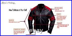 Men's 100% Genuine Lambskin Motorcycle Leather Jacket Western Stylish CoatJacket