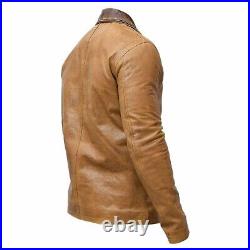 Men's Arthur Morgan Red Redemption II Dead Tan Brown Genuine Leather Coat Jacket