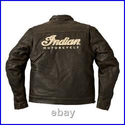 Men's Biker Western Indian Motorcycle Riding Jacket Real Cowhide Leather Jacket