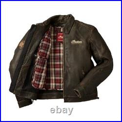 Men's Biker Western Indian Motorcycle Riding Jacket Real Cowhide Leather Jacket