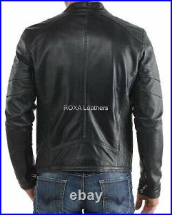 Men's Black Hand Craft Authentic Lambskin Leather Jacket Western Party Wear Coat
