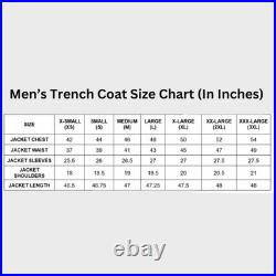 Men's Brown Leather 100% Real Lambskin Vintage Trench Coat Stylish Winter Wear