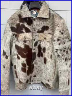 Men's Cowhide Hair on Pony Skin Jacket, Stylish Western Real Cowhide Outerwear Men's Cowhide Hair on Pony Skin Jacket, Stylish Western Real Cowhide Outerwear