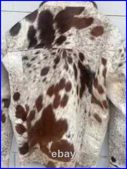 Men's Cowhide Hair on Pony Skin Jacket, Stylish Western Real Cowhide Outerwear Men's Cowhide Hair on Pony Skin Jacket, Stylish Western Real Cowhide Outerwear