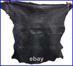 Men's Designer Black Crocodile Embossed 100% Real Leather Luxury Jacket Coat NEW