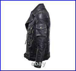 Men's Fly Jacket Winter Casual Leather Coat Warm Slim Fit Overcoat Thicken Warm