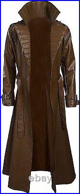 Men's Gambit Xmen Adult Halloween Costume Jacket Faux Leather Trench Coat