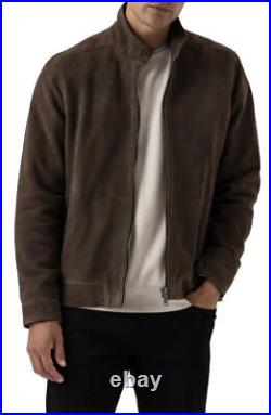 Men's Glen Massey Suede Jacket Classic Brown Lambskin Causal Wear Coat Jacket