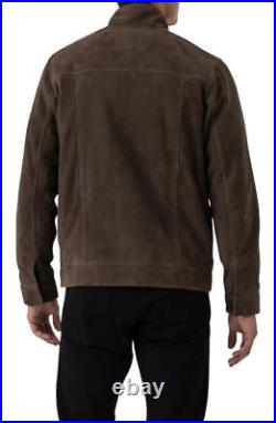 Men's Glen Massey Suede Jacket Classic Brown Lambskin Causal Wear Coat Jacket