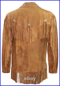 Men's Handmade Traditional Western cowboy Leather coat Style With Fringed