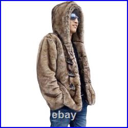 Men's Jackets Coats Hooded Fashion Short Casual Plus Size Faux Fur Youth Winter