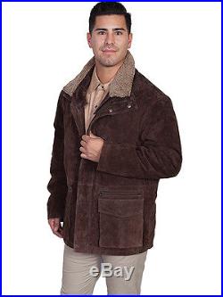 Men's New Scully Western Leather Frontier Snap Zip Coat Jacket Brown