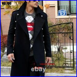Men's Overcoat Long sleeve Jacket Wool coat Lapel Double Breasted Western style