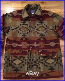Men's PENDLETON High Grade Western Wear Wool Indian BLANKET Jacket Coat-Large
