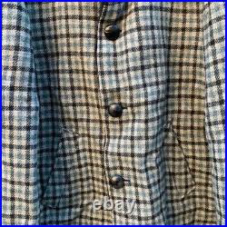 Men's Pendleton Coat Jacket Vintage Western Plaid Fur Collar 50s Retro Wool