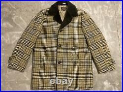 Men's Pendleton Coat Jacket Vintage Western Plaid Sz Large Fur Collar 50s Retro