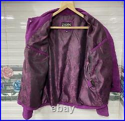 Men's Purple Suede Trucker Jacket 100% Pure Suede Leather Jean Style Button Coat