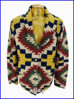 Men's Ralph Lauren Denim Supply Navajo Aztec Western Jacket Cardigan Sweater XL