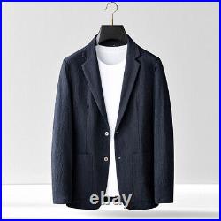 Men's Real Silk Non-ironing Casual Single Western High-end Jacket Business Coats