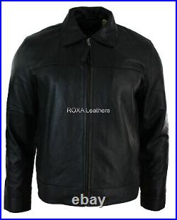 Men's Regular Wear Authentic Sheepskin 100% Leather Jacket Collared Premium Coat