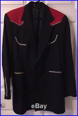 Men's Rickrageous Western Cowboy Couture Wool Gabardine Frock Coat Jacket 44 USA