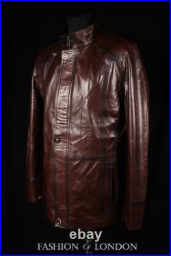 Men's STRANGER Brown Italian Soft Lambskin Genuine Real Leather Coat Jacket