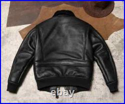 Men's Sheep Shearling G1 Aviator Jacket Fur Genuine Leather Jacket