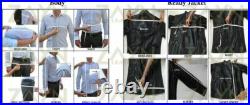Men's Soft Lambskin Leather Overcoat ¾ Length Black Buttoned Jacket Casual Coat