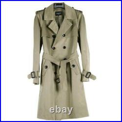Men's Trench Coat Dust Jacket Double breasted Belted Casual Plus size Western