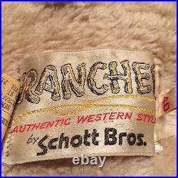 Men's Vintage 70s Schott Bros Rancher Suede Sherpa Lined Western Jacket Coat 40
