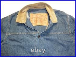 Men's Vintage 90's Levi's Jean Denim Ranch Western Duster Long Jacket / Coat XL