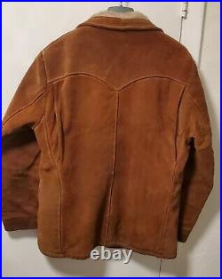 Men's Vintage Schott Bros NYC Rancher Suede Sherpa Lined Western Jacket Coat 40