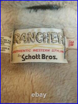 Men's Vintage Schott Bros Rancher Suede Sherpa Lined Western Jacket Coat SIZE 38