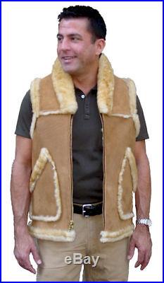 Men's Western Collar Sheepskin Vest, size 52