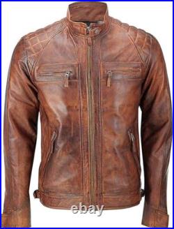 Men's Western Native American Fashion Cowhide Leather Jacket, Blazer & Motorbike