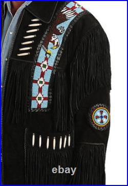 Men western fringe jackets, Men black fringe jacket, Men cowboy suede jackets