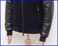 Mens Black Pure Suede Leather Jacket Western Bomber Slim Fit Casual Coat