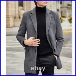 Mens Cashmere Winter Coats Jackets Wool Blend Outwear Thicken Warm Windbreaker
