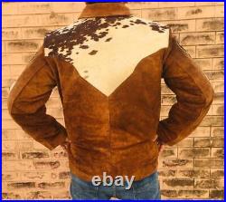 Mens Deerskin Leather Suede Jacket Fringes Deerskin Mountain Man Native American