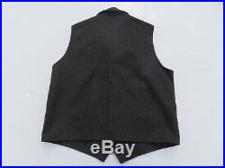 Mens Filson Charcoal Gray 100% Mackinaw Wool Button Western Vest XL MINT! $195