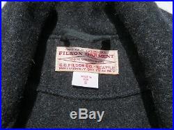Mens Filson Gray 100% Mackinaw Wool Button Western Vest Small $195