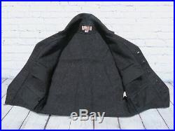 Mens Filson Gray 100% Mackinaw Wool Button Western Vest Small $195