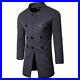 Mens-Long-sleeve-Stand-collar-Woolen-Jacket-Trench-Coat-Plain-Outwear-Western-L-01-jr