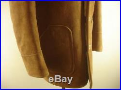 Mens M L 42 Sheepskin Shearling Fur jacket coat western tan Marlboro Man Style