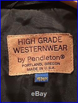 Mens Medium vintage Pendleton High Grade Western Wear southwestern wool jacket